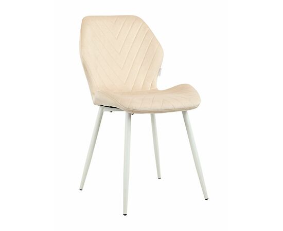 Стул ABEL велюр бежевый, каркас белый | Интернет магазин мебели и декора LifeDekor