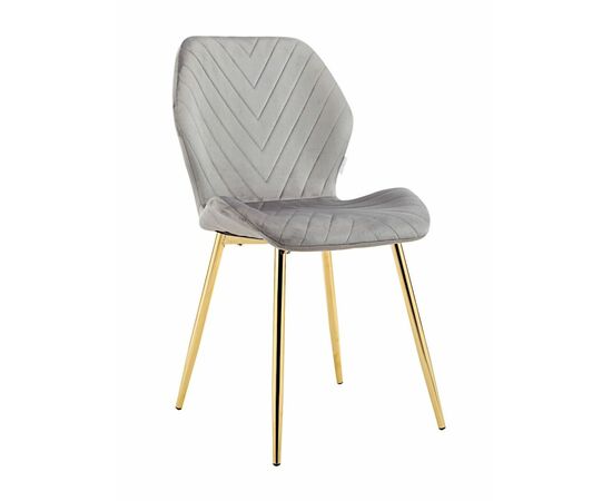 Стул ABEL велюр темно-серый, каркас золото | Интернет магазин мебели и декора LifeDekor