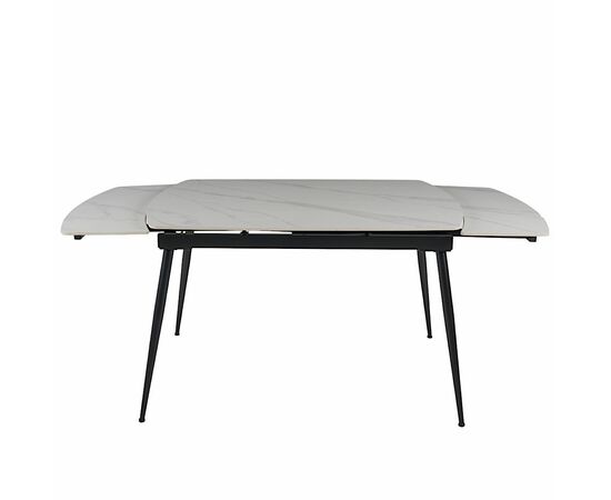 Стол керамический TEXAS  WHITE MARBLE MATT 120, каркас черный, изображение 6 | Интернет магазин мебели и декора LifeDekor