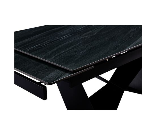 Стол керамический MIRAGE AustriIia sand black 180-240/90*76, каркас черный, изображение 8 | Интернет магазин мебели и декора LifeDekor
