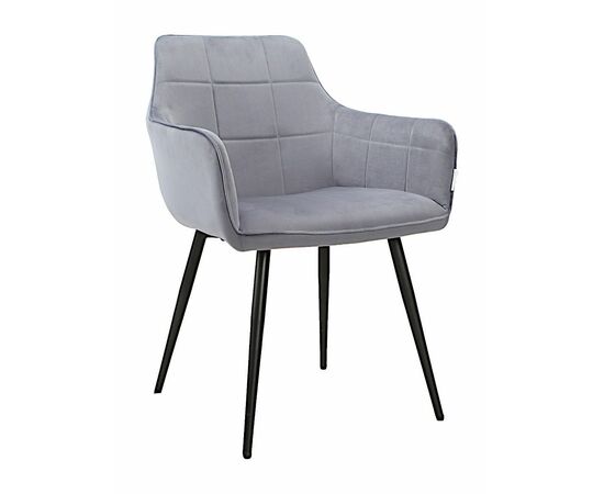 Стул STELLA велюр серо-голубой, каркас черный | Интернет магазин мебели и декора LifeDekor