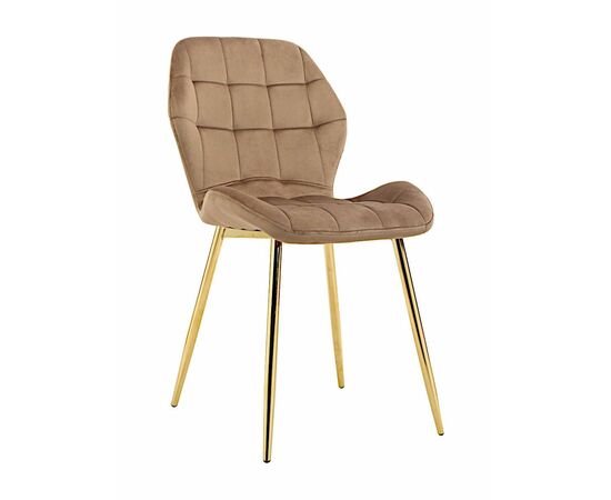 Стул LOLA велюр капучино, каркас золото | Интернет магазин мебели и декора LifeDekor