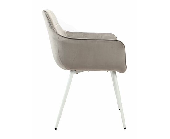 Стул STELLA велюр серый, каркас белый, изображение 4 | Интернет магазин мебели и декора LifeDekor