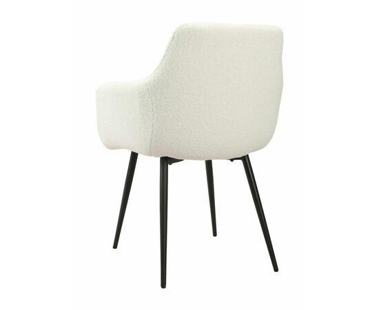 Стул STELLA букле белый, каркас черный, изображение 5 | Интернет магазин мебели и декора LifeDekor