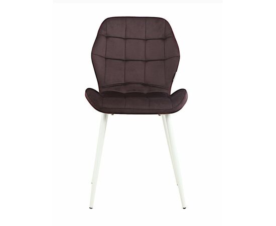 Стул LOLA велюр баклажан, каркас белый, изображение 3 | Интернет магазин мебели и декора LifeDekor