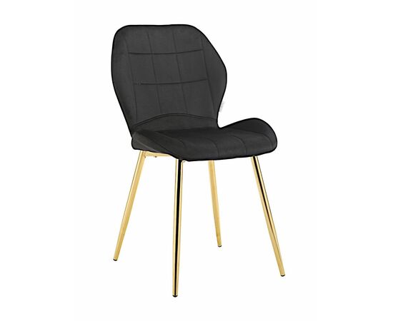 Стул SALLY велюр черный, каркас золото | Интернет магазин мебели и декора LifeDekor