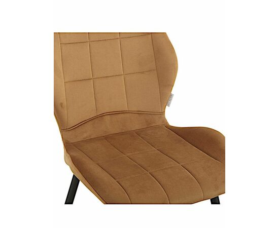 Стул SALLY велюр коричневый, каркас черный, изображение 2 | Интернет магазин мебели и декора LifeDekor