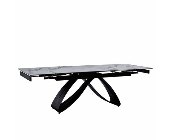 Стол керамический KENIA Bentley whie 160-240/90*76, каркас черный | Интернет магазин мебели и декора LifeDekor