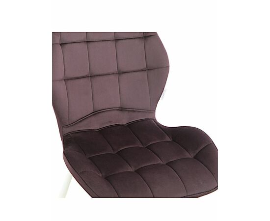 Стул LOLA велюр баклажан, каркас белый, изображение 2 | Интернет магазин мебели и декора LifeDekor