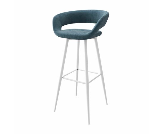 Стул барный Барни Р 900, b08 BLUE LUX/БЕЛЫЙ | Интернет магазин мебели и декора LifeDekor
