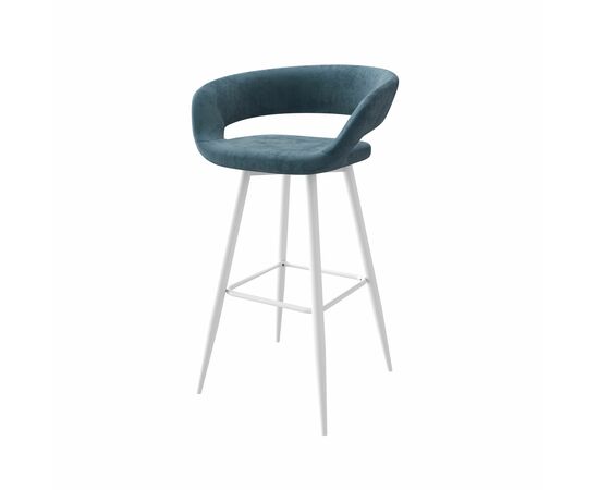 Стул полубарный Барни Р 700, b08 BLUE LUX/БЕЛЫЙ | Интернет магазин мебели и декора LifeDekor