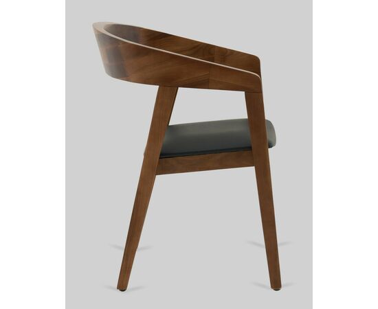 Стул Вудкерри каркас дерево цвет темный орех экокожа черный, изображение 4 | Интернет магазин мебели и декора LifeDekor