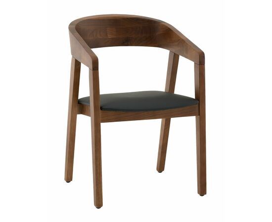 Стул Вудкерри каркас дерево цвет темный орех экокожа черный | Интернет магазин мебели и декора LifeDekor