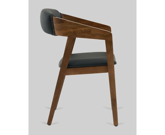 Стул Вудкерри S каркас дерево цвет темный орех экокожа черный, изображение 4 | Интернет магазин мебели и декора LifeDekor