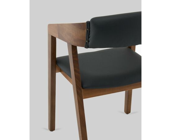 Стул Вудкерри S каркас дерево цвет темный орех экокожа черный, изображение 7 | Интернет магазин мебели и декора LifeDekor