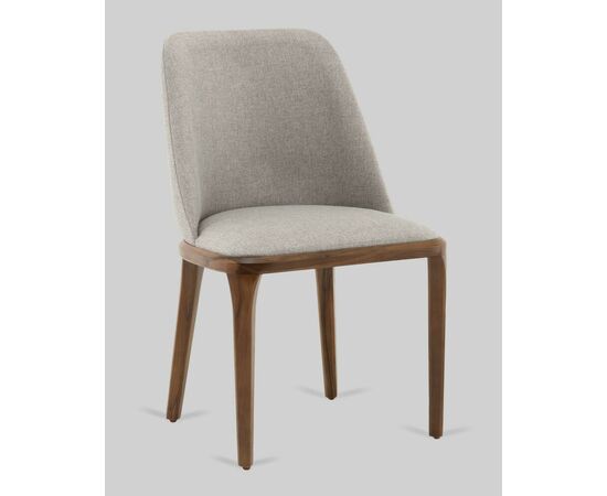 Стул Вудмайкл каркас дерево цвет темный орех рогожка бежевый, изображение 2 | Интернет магазин мебели и декора LifeDekor