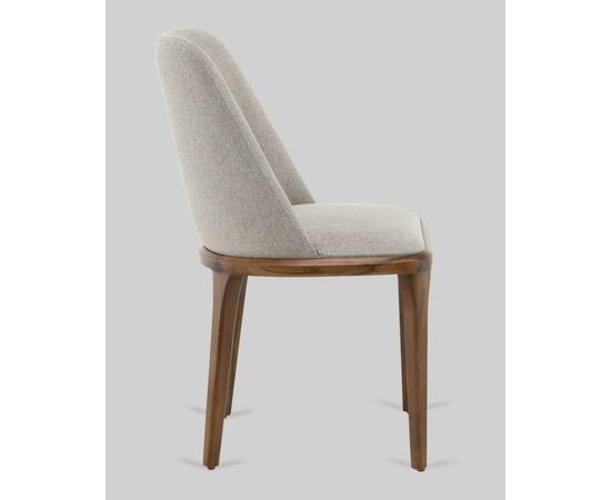 Стул Вудмайкл каркас дерево цвет темный орех рогожка бежевый, изображение 4 | Интернет магазин мебели и декора LifeDekor