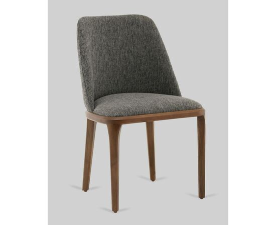 Стул Вудмайкл каркас дерево цвет темный орех рогожка темно-серый, изображение 2 | Интернет магазин мебели и декора LifeDekor