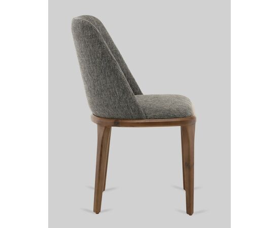 Стул Вудмайкл каркас дерево цвет темный орех рогожка темно-серый, изображение 4 | Интернет магазин мебели и декора LifeDekor