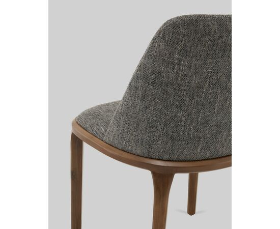 Стул Вудмайкл каркас дерево цвет темный орех рогожка темно-серый, изображение 7 | Интернет магазин мебели и декора LifeDekor