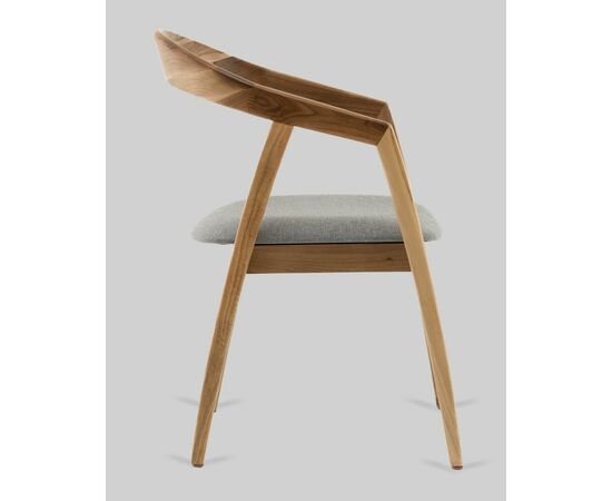 Стул Вудмилан каркас дерево цвет натуральный орех рогожка серый, изображение 4 | Интернет магазин мебели и декора LifeDekor