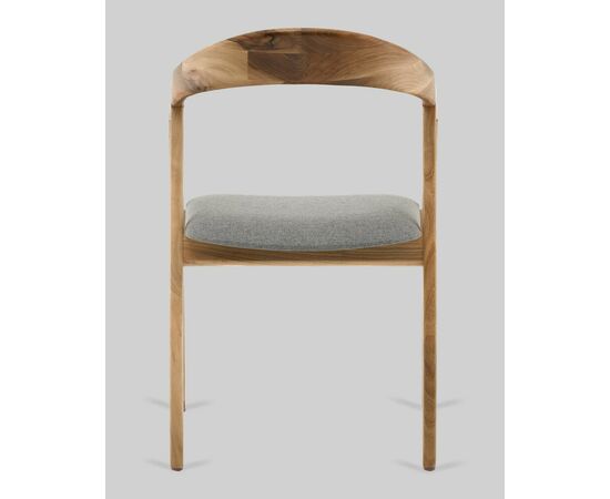 Стул Вудмилан каркас дерево цвет натуральный орех рогожка серый, изображение 5 | Интернет магазин мебели и декора LifeDekor