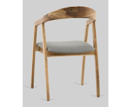 Стул Вудмилан каркас дерево цвет натуральный орех рогожка серый, изображение 6 | Интернет магазин мебели и декора LifeDekor