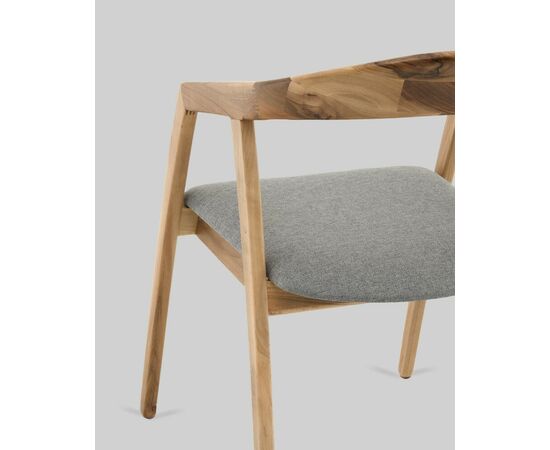 Стул Вудмилан каркас дерево цвет натуральный орех рогожка серый, изображение 8 | Интернет магазин мебели и декора LifeDekor