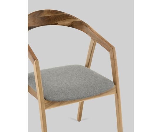 Стул Вудмилан каркас дерево цвет натуральный орех рогожка серый, изображение 7 | Интернет магазин мебели и декора LifeDekor