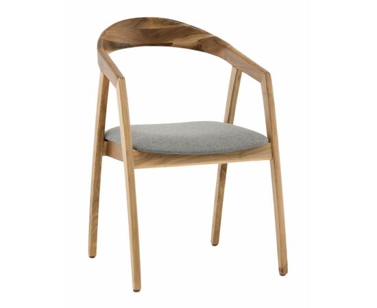 Стул Вудмилан каркас дерево цвет натуральный орех рогожка серый | Интернет магазин мебели и декора LifeDekor