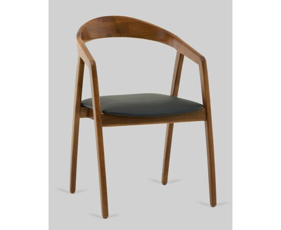 Стул Вудмилан каркас дерево цвет темный орех экокожа черный, изображение 2 | Интернет магазин мебели и декора LifeDekor