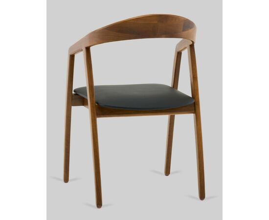 Стул Вудмилан каркас дерево цвет темный орех экокожа черный, изображение 5 | Интернет магазин мебели и декора LifeDekor