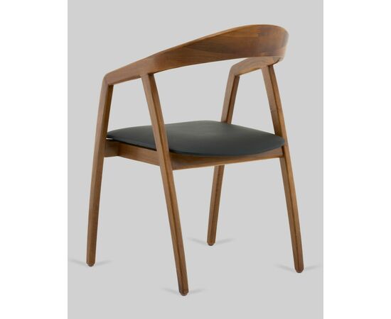 Стул Вудмилан каркас дерево цвет темный орех экокожа черный, изображение 6 | Интернет магазин мебели и декора LifeDekor