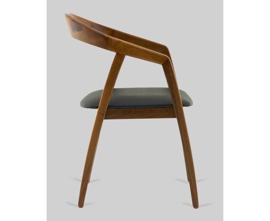 Стул Вудмилан каркас дерево цвет темный орех экокожа черный, изображение 3 | Интернет магазин мебели и декора LifeDekor