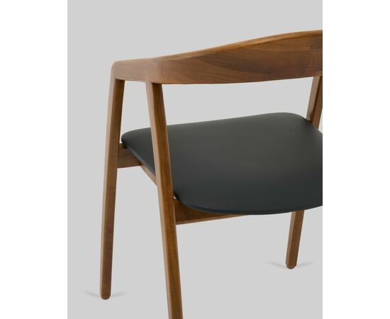 Стул Вудмилан каркас дерево цвет темный орех экокожа черный, изображение 7 | Интернет магазин мебели и декора LifeDekor