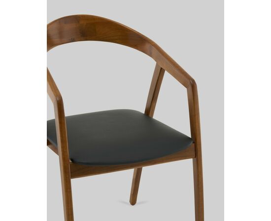 Стул Вудмилан каркас дерево цвет темный орех экокожа черный, изображение 8 | Интернет магазин мебели и декора LifeDekor