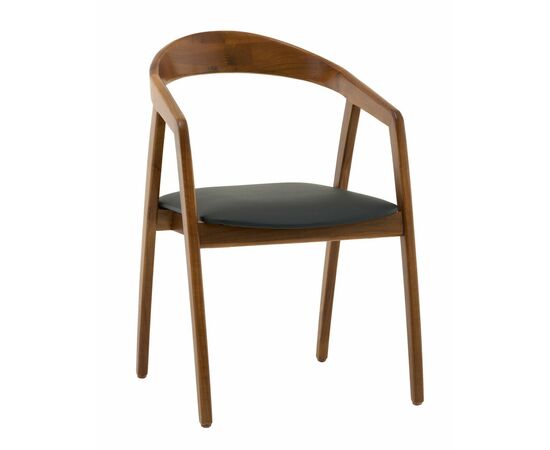 Стул Вудмилан каркас дерево цвет темный орех экокожа черный | Интернет магазин мебели и декора LifeDekor