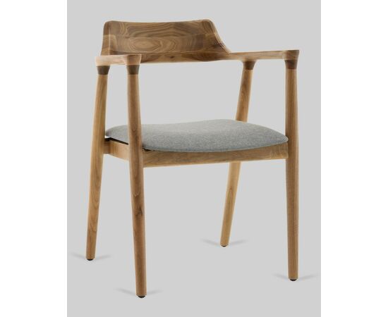 Стул Вудримини каркас дерево цвет натуральный орех рогожка серый, изображение 2 | Интернет магазин мебели и декора LifeDekor