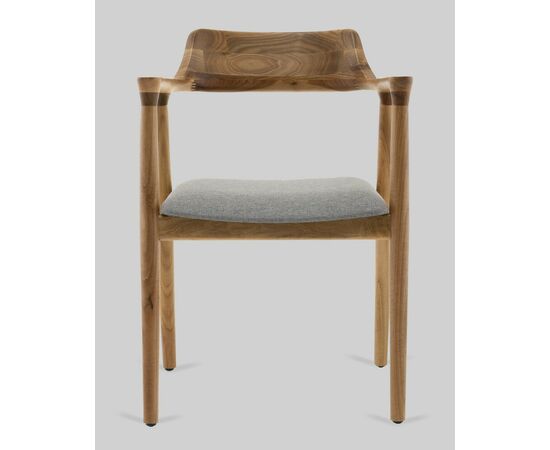 Стул Вудримини каркас дерево цвет натуральный орех рогожка серый, изображение 3 | Интернет магазин мебели и декора LifeDekor