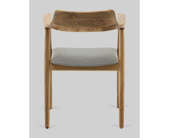 Стул Вудримини каркас дерево цвет натуральный орех рогожка серый, изображение 5 | Интернет магазин мебели и декора LifeDekor