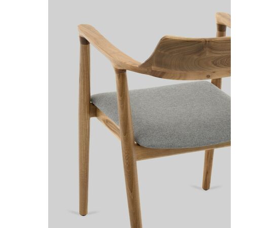 Стул Вудримини каркас дерево цвет натуральный орех рогожка серый, изображение 7 | Интернет магазин мебели и декора LifeDekor