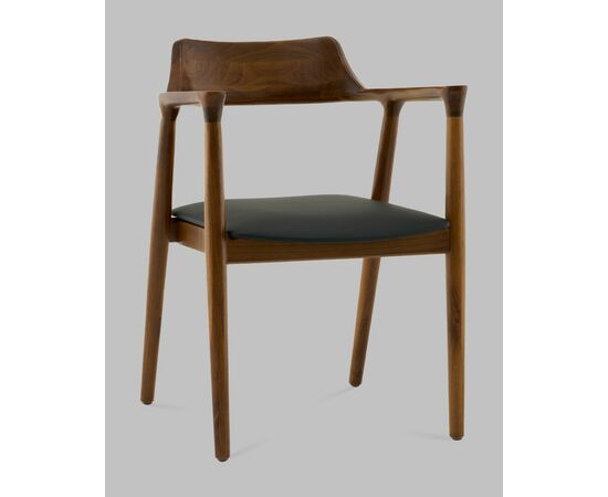 Стул Вудримини каркас дерево цвет темный орех экокожа черный, изображение 2 | Интернет магазин мебели и декора LifeDekor