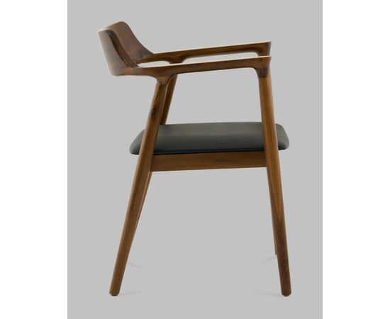 Стул Вудримини каркас дерево цвет темный орех экокожа черный, изображение 4 | Интернет магазин мебели и декора LifeDekor