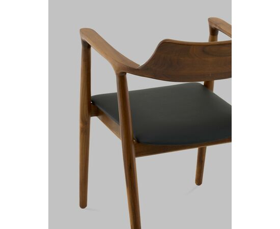 Стул Вудримини каркас дерево цвет темный орех экокожа черный, изображение 7 | Интернет магазин мебели и декора LifeDekor