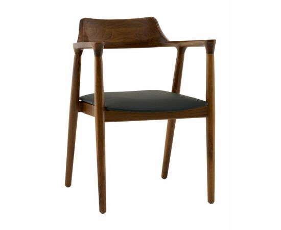 Стул Вудримини каркас дерево цвет темный орех экокожа черный | Интернет магазин мебели и декора LifeDekor