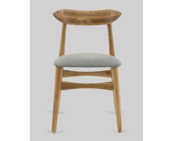 Стул Вудсимпл каркас дерево цвет натуральный орех рогожка серый, изображение 3 | Интернет магазин мебели и декора LifeDekor