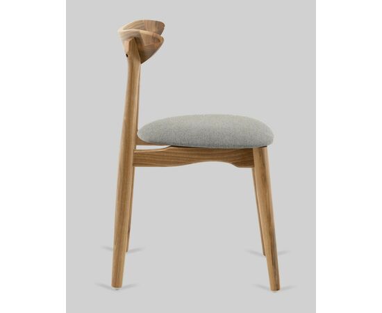 Стул Вудсимпл каркас дерево цвет натуральный орех рогожка серый, изображение 4 | Интернет магазин мебели и декора LifeDekor