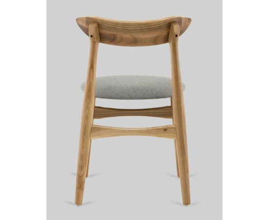 Стул Вудсимпл каркас дерево цвет натуральный орех рогожка серый, изображение 5 | Интернет магазин мебели и декора LifeDekor