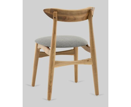 Стул Вудсимпл каркас дерево цвет натуральный орех рогожка серый, изображение 6 | Интернет магазин мебели и декора LifeDekor