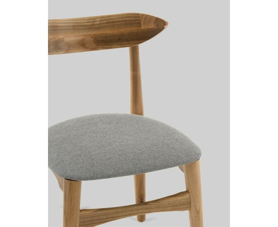 Стул Вудсимпл каркас дерево цвет натуральный орех рогожка серый, изображение 8 | Интернет магазин мебели и декора LifeDekor